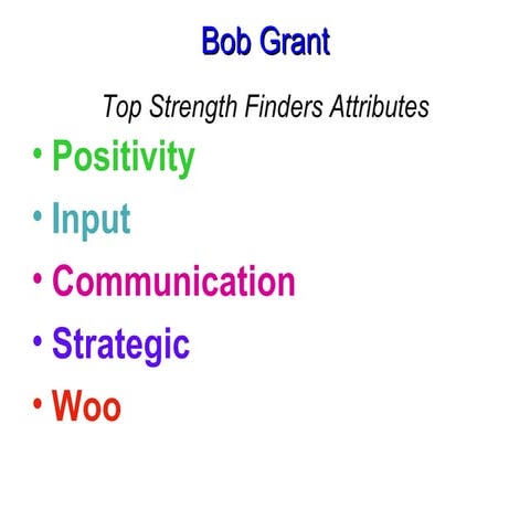 Bob Grant Strength Finders Summary 1.0