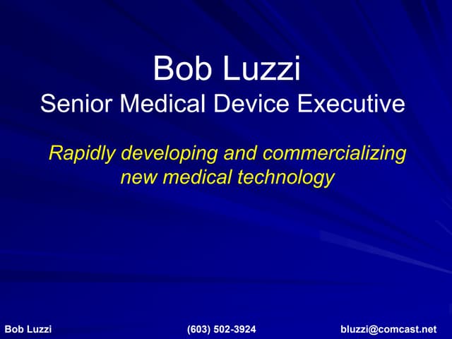 Bob Luzzi Career Bio 2012