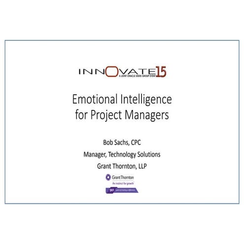 PM 201: Emotional Intelligence for Project Managers
