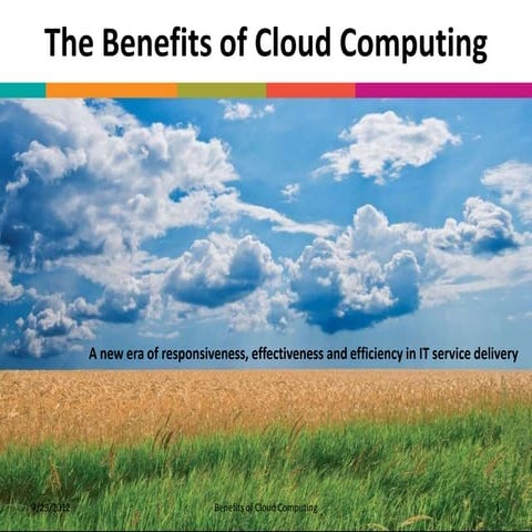 Benefits of cloud computing