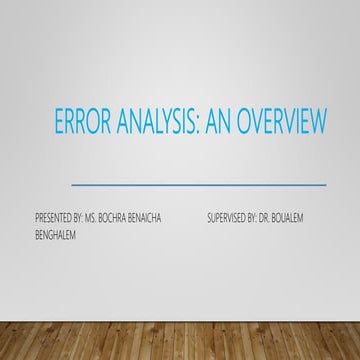 Error Analysis developed by Bochra Benaicha