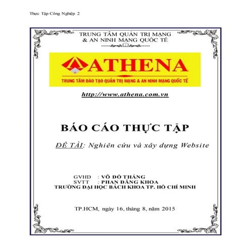 Báo cáo thực tập cuối khóa - Trung Tâm Athena