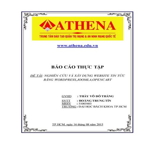 Báo cáo thuc tap athena