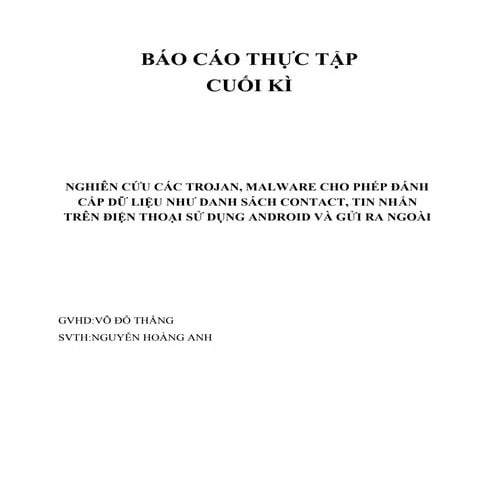Báo cáo cuối kì thực tập