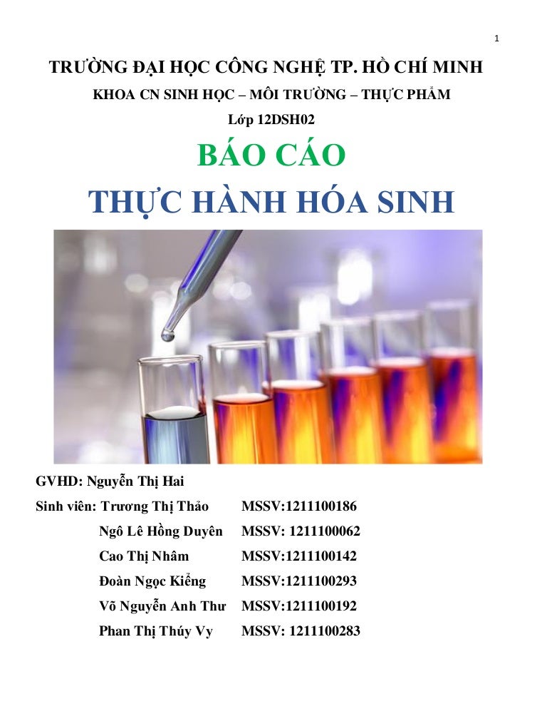 Báo cáo hóa sinh