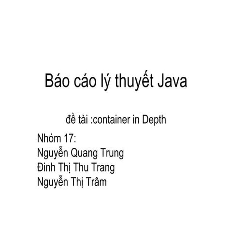 BáO CáO Lý ThuyếT Java