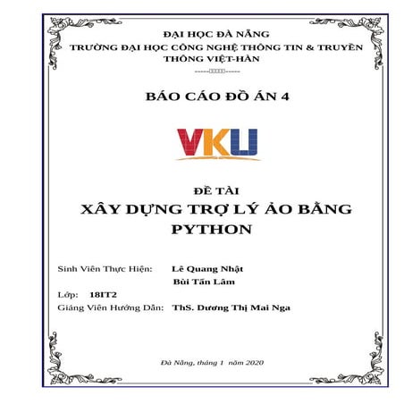 Báo cáo đồ án đề tài xây dựng trợ lý ảo bằng python