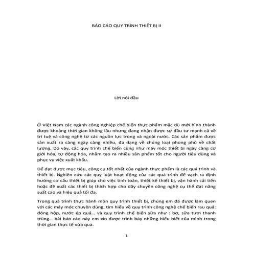 Báo cáo quy trình thiết bị ii