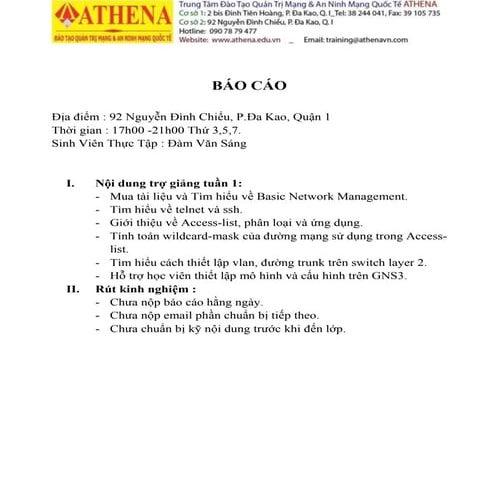 Báo cáo thực tập  - Đàm Văn Sáng