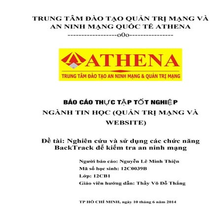 Báo cáo thực tập athena