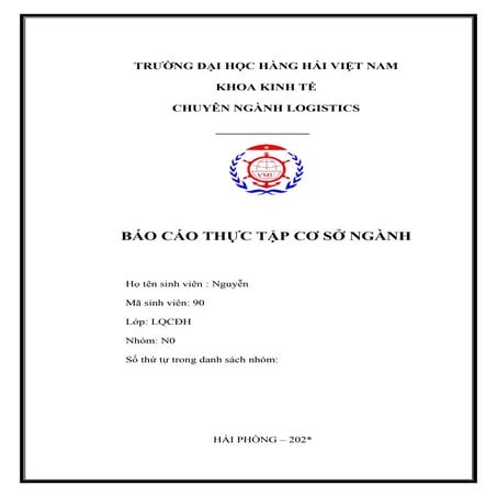 Báo cáo thực tập cơ sở ngành logistics và chuỗi cung ứng.docx