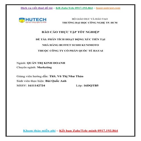 Báo cáo thực tập Marketing Xúc Tiến Tại Nhà Hàng Buffet.docx