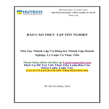 Báo Cáo Thực Tập Thủ Tục Thành Lập Và Đăng Ký Thành Lập Doanh Nghiệp, Lý Luận