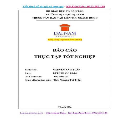 Báo cáo thực tập tại công ty Kinh doanh Dược, 9 điểm.doc