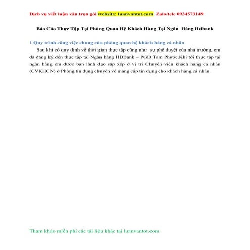 Báo Cáo Thực Tập Tại Phòng Quan Hệ Khách Hàng Tại Ngân  Hàng Hdbank.docx