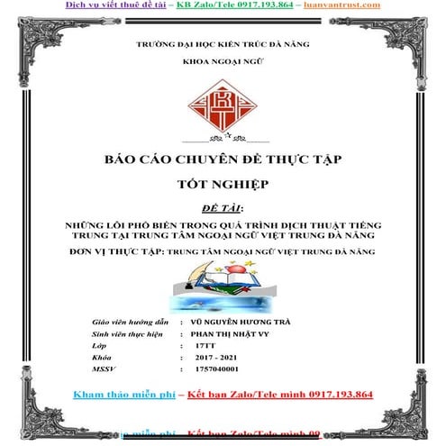 Báo Cáo Thực Tập Tại Trung Tâm Ngoại Ngữ Tiếng Trung.doc