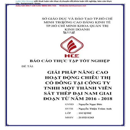 Báo cáo thực tập tốt nghiệp Giải pháp nâng cao hoạt động chiêu thị cổ đông tạ...