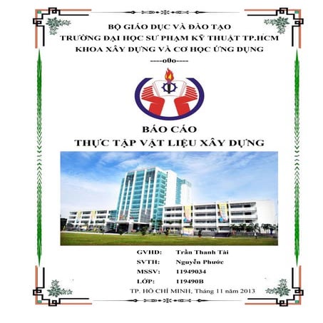 Báo cáo thực tập vật liệu xây dựng 