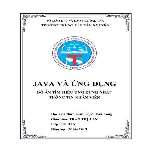 Đồ án tìm hiểu java và một số bài tập ứng dụng