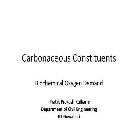 Biochemical Oxygen Demand (BOD)