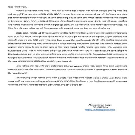 Bod(biochemical oxygen demand) 