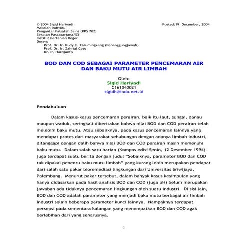 Bod cod test | PDF