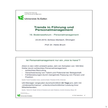 Bodensee-Forum 2010: Prof. Heike Bruch - Führung und Personalmanagement - Her...