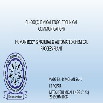 Body chemical operated process plant | PPTX