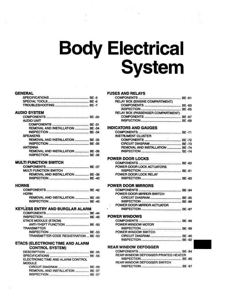 Body electrical system