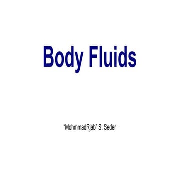 Body Fluids