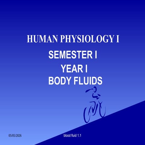 Introduction to Body fluids 1st year MBBS | PPTX