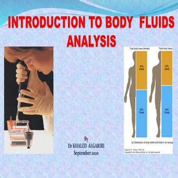 Introduction to Body fluids Analysis