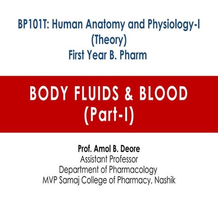 Body Fluids & Blood B. Pharm Semester-I.pptx