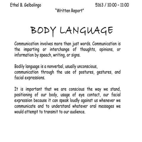 Body language
