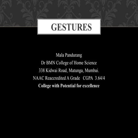 Body language/Types of Gestures