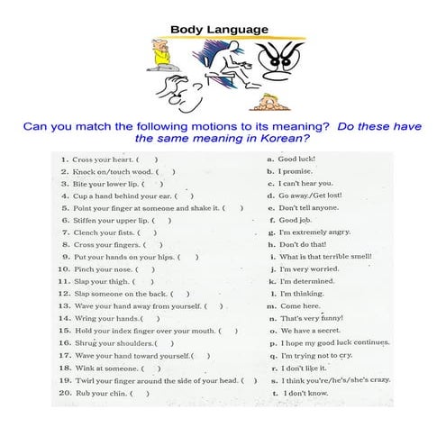 Body Language - Matching