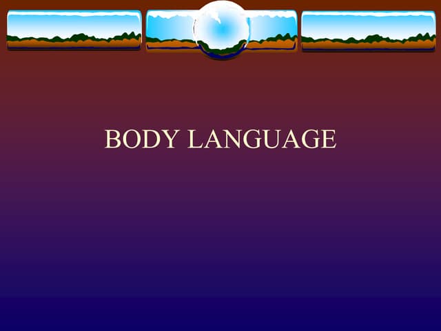 Gestures and body language | PPTX