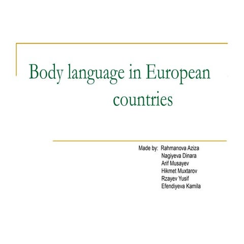 Body language in european countries | PPT