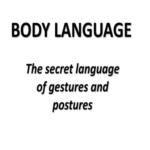 Body Language Part 1 | PPTX