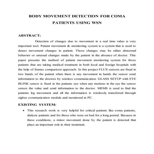 Body movement detection