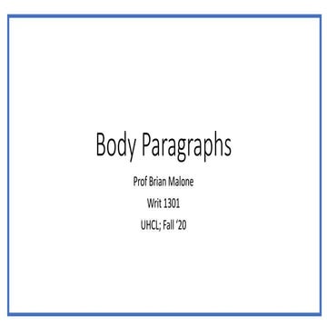 Body paragraphs