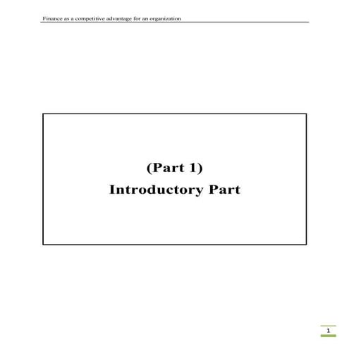 Finance as a competitive advantage for an organization