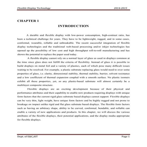 Flexible Electronic Display Report PDF,VTU format