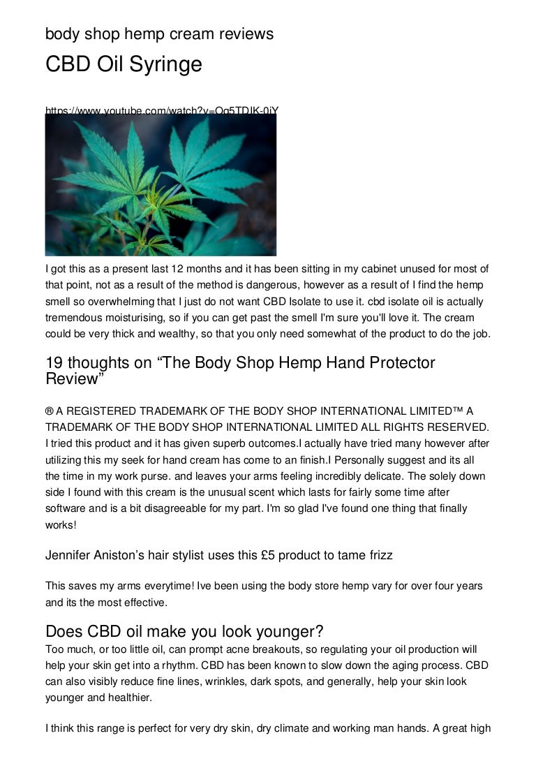 cbd cream body shop