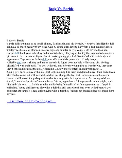 Body Vs. Barbie