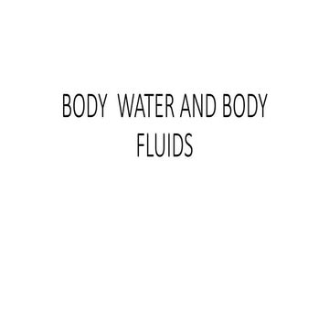 BODY  WATER AND BODY FLUIDS physiology of