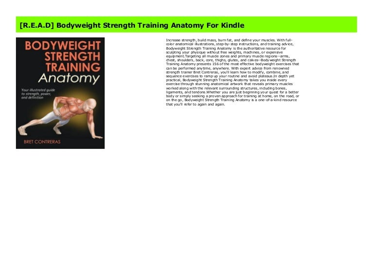 R E A D Bodyweight Strength Training Anatomy For Kindle