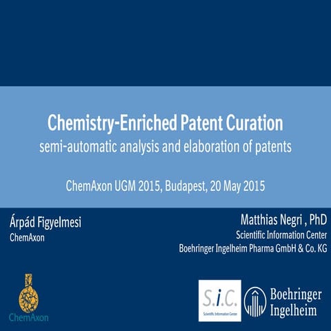 EUGM15 - Matthias Negri, Árpád Figyelmesi (Boehringer Ingelheim, ChemAxon):Ch...