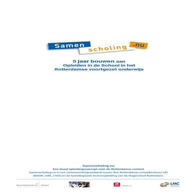 Boekje 5 jaar bouwen aan een opleidingsschool