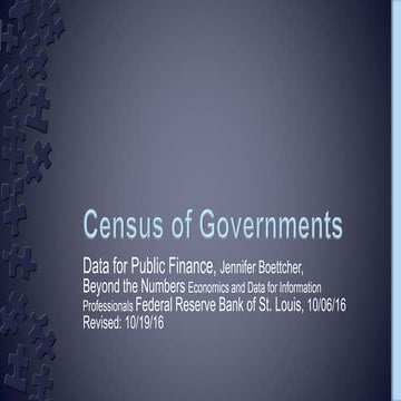 Census of Governments: Data for Public Finance